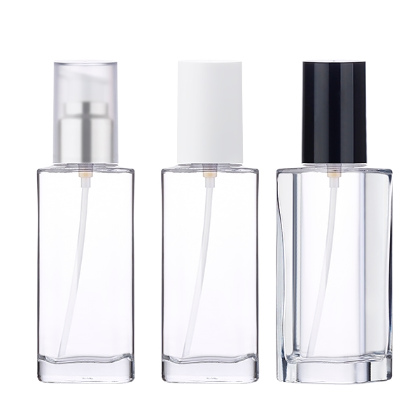 유리 S100ml 사각 투명/금속 에센스펌프/각진 보호캡